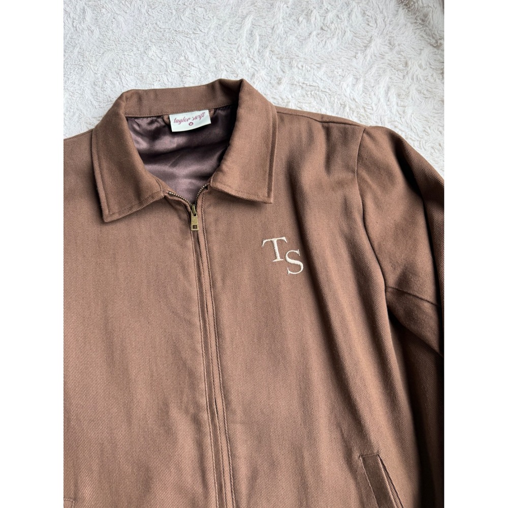 Taylor Swift Acoustic Piano Work Jacket Brown Embroidered Floral Chore Coat M - Picture 6 of 14